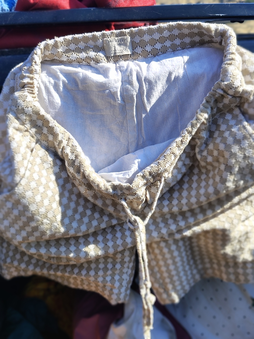 Women’s Beige Patterned Drawstring Shorts